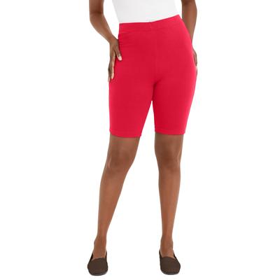 Plus Size Women's Everyday Stretch Cotton Bike Short by Jessica London in Vivid Red (Size 34/36)