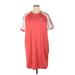 Adidas Casual Dress - Shift High Neck Short sleeves: Red Print Dresses - Women's Size X-Large