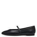 Tamaris Damen Riemchenballerinas, Frauen Flats,Abendschuhe,Slip-ons,spangenballerinas,Mary-Jane,Ballerinen,Pumps,Halbschuhe,flach,Black,42 EU