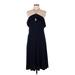 Lauren by Ralph Lauren Casual Dress - Midi Halter Sleeveless: Blue Print Dresses - Women's Size 8