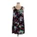 Apt. 9 Casual Dress - Shift Scoop Neck Sleeveless: Black Print Dresses - Women's Size X-Large