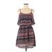 rue21 Casual Dress - Mini Scoop Neck Sleeveless: Pink Aztec or Tribal Print Dresses - Women's Size Medium