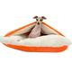 Calming Hooded Dog Bed, Orthopedic Dog/Cat Bed with Hood Blanket, Washable, Removable Dog Sleeping Bags for Small Medium Pet, Soft Fuzzy Comfy Dog Bed Sofa (Color : Orange, Size : 100x75x30cm)