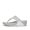 Fitflop Women's LULU SHIMMERLUX Toe-Post Sandals, Silver, 5.5 UK