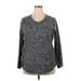 SJBactive by St. John's Bay Pullover Sweater: Gray Tops - Women's Size 2X-Large