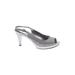 Nine West Heels: Silver Shoes - Women's Size 7 1/2 - Peep Toe