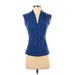 Vince Camuto Sleeveless Blouse: Blue Tops - Women's Size Small Petite