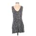 White House Black Market Casual Dress - Mini V-Neck Sleeveless: Gray Leopard Print Dresses - Women's Size Small