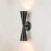 14 in. 2-Light Mid-Century Double Cone Pinhole Hourglass Wall Sconces Industrial Horn Bathroom Vanity Light
