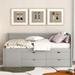 Twin Size Daybed with 4 Storage Drawers and 3 Shelves