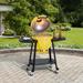 Sunjoy 20 in. Charcoal Grill, Egg-shaped Outdoor Grill with Pizza Stone, Ultimate BBQ Grill and Smoker with Wheels