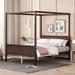 Queen Size Platform Bed with Slat Support Legs, Canopy Platform Bed Frame with Headboard and Footboard, Wood Slat Support