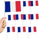 Mini French Feel Hand Held Flags with Flagpots France Stick Feel for Party Irritation Room Garden