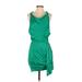 Saylor Casual Dress - Sheath Cowl Neck Sleeveless: Green Print Dresses - Women's Size X-Small