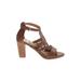 Dolce Vita Heels: Brown Print Shoes - Women's Size 10 - Open Toe