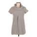 Cynthia Rowley TJX Casual Dress - Mini Cowl Neck Short sleeves: Gray Print Dresses - Women's Size Medium