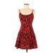 Aqua Casual Dress - A-Line Scoop Neck Sleeveless: Red Zebra Print Dresses - New - Women's Size Small