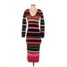 Ann Taylor Casual Dress - Midi Scoop Neck 3/4 sleeves: Burgundy Print Dresses - Women's Size 2X-Small