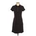 Talbots Casual Dress - Shirtdress Collared Short sleeves: Brown Color Block Dresses - Women's Size Small