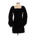 Trendy United Casual Dress - Bodycon Square Long sleeves: Black Print Dresses - Women's Size Small