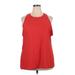 Active by Old Navy Sleeveless T-Shirt: Red Print Tops - Women's Size 2X-Large