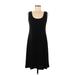 Connected Apparel Casual Dress - A-Line: Black Solid Dresses - Women's Size 8 Petite