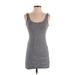 Xhilaration Casual Dress - Mini Scoop Neck Sleeveless: Gray Stripes Dresses - Women's Size Small