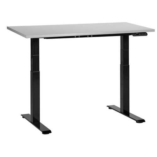 Schreibtisch Grau & Schwarz Melamin 120x72cm Elektrisch Höhenverstellbar Rechteckig mit USB Metallgestell Modern Büro Steh-Sitz-Tisch Stehtisch