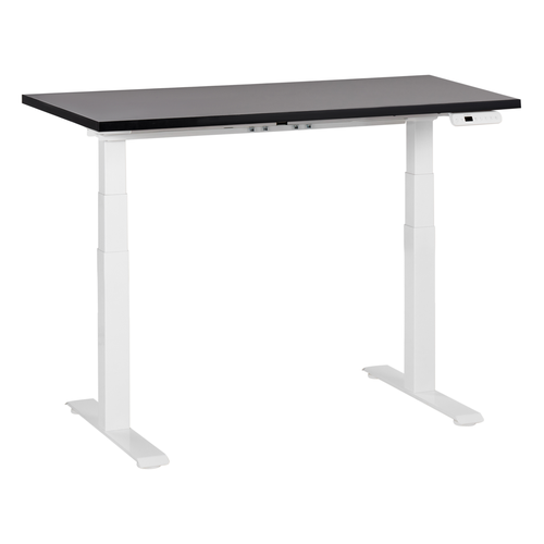 Schreibtisch Schwarz & Weiß Melamin 120x72cm Elektrisch Höhenverstellbar Rechteckig mit USB Metallgestell Modern Büro Steh-Sitz-Tisch Stehtisch
