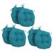 Latitude Run® 16-inch Solid Microsuede Round Tufted Chair Cushions Set of 6 Polyester in Blue | 3.5 H x 16 W x 16 D in | Outdoor Furniture | Wayfair