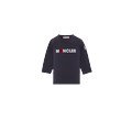 MONCLER ENFANT Tennis Logo Long Sleeve T-Shirt, Blue, Size: 12/18M