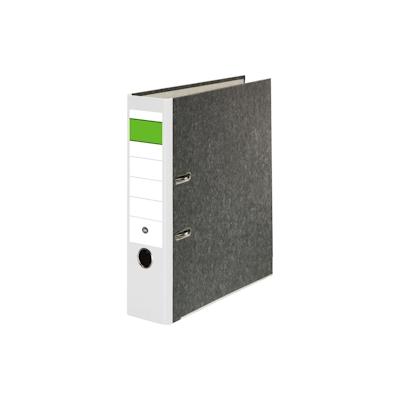 Falken Ordner Wolkenmarmor 80mm grüner Balken Rücken weiß Image