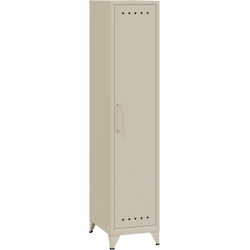 Bisley Fern Locker Garderobenschrank aus Metall | Spind mit Kleiderstange & Hutfachboden im Retro-Instustrial Design in verkehrsweiß Image