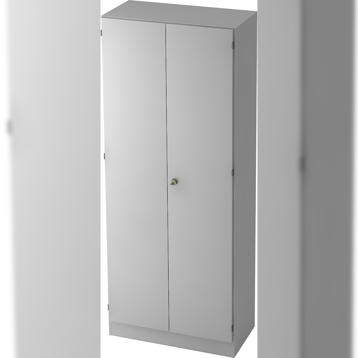 bümö office Aktenschrank abschließbar, Büroschrank groß aus FSC-Holz, 80cm breit in grau - abschließbarer Schrank, Büroschrank abschließbar, Büro