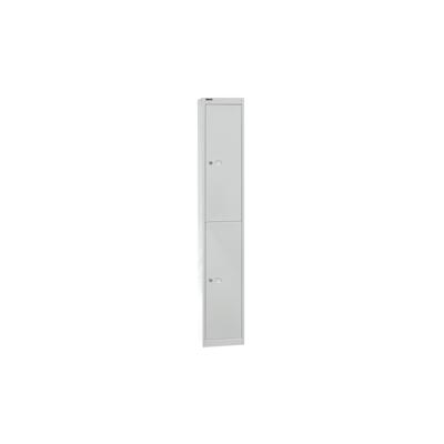 Bisley Garderobenschrank Office mit Schloss aus Stahlblech, 2 Fächer - Spind abschließbar für Sportzeug, Kleidung & Co. - Tiefe: 45,7 cm - Farbe: