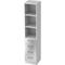 bümö office Aktenschrank Regal mit Schubladen, Büroschrank schmal aus FSC-Holz, 40cm breit in Weiß/Silber - Aktenregal & Schubladenschrank mit