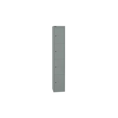 Bisley Garderobenschrank Office mit Schloss aus Stahlblech, 4 Fächer - Spind abschließbar für Sportzeug, Kleidung & Co. - Tiefe: 45,7 cm - Farbe: Image