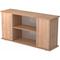 bümö Sideboard Nussbaum mit Flügeltüren & Regal - Büromöbel Sideboard Holz 166cm breit, 45cm schmal, Büro Schrank für Flur oder als