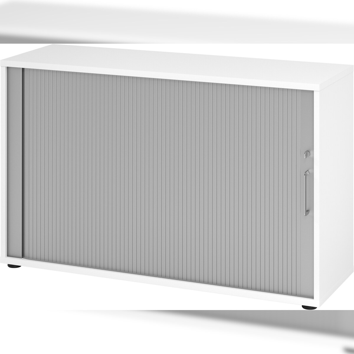 bümö Aktenschrank abschließbar mit Rollladen, Rollladenschrank für Ordner & Co. - Büroschrank mit Rollo, abschließbarer Ordnerschrank aus Holz in Image