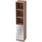 bümö office Aktenschrank Regal mit Schubladen, Büroschrank schmal aus FSC-Holz, 40cm breit in Nussbaum/Silber - Aktenregal & Schubladenschrank mit