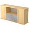 bümö Sideboard Ahorn mit Flügeltüren & Regal - Büromöbel Sideboard mit Schubladen Holz 166cm breit, 45cm schmal, Büro Schrank für Flur oder als