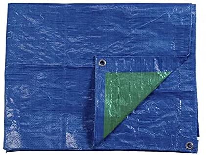 Markise 4 x 5 m, doppelseitig, blau/grün, Metallösen, Dichte 90 g/m2, Edm Image