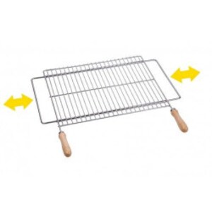 SAUVIC Ausziehbarer Grill, 60 x 40 cm, erweiterbar von 62 auf 72 cm, Stahl, 600 x 400 mm Image