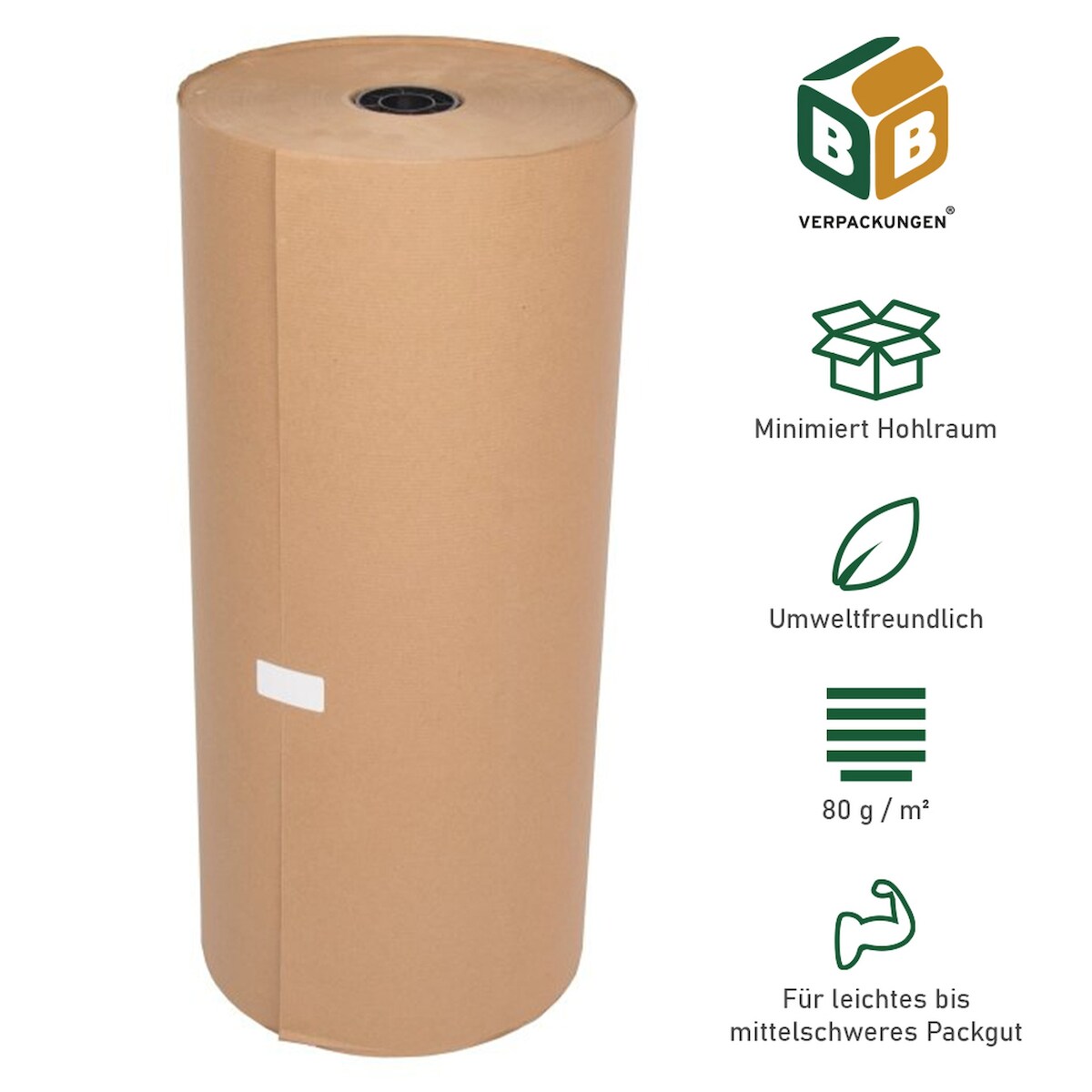 4 x Natronmischpapier (0,75 x 300 m) Packpapier braun reißfest Kraftpapier Verpackungsmaterial Polstermaterial BB-Verpackungen Image
