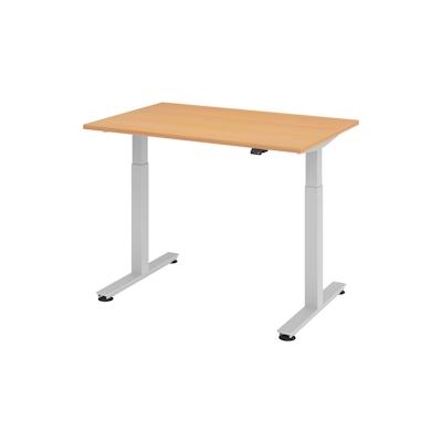 bümö elektrisch höhenverstellbarer Schreibtisch Buche 120x80 cm - Schreibtisch höhenverstellbar elektrisch, elektrischer Schreibtisch & Gaming Tisch, Image
