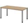 bümö manuell höhenverstellbarer Schreibtisch 160x80 cm in Eiche - PC Tisch höhenverstellbar & groß, höhenverstellbarer Tisch Büro, großer