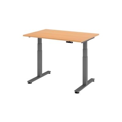 bümö elektrisch höhenverstellbarer Schreibtisch 120x80 cm in Buche, Gestell graphit - Schreibtisch höhenverstellbar elektrisch mit Memory-Steuerung, Image