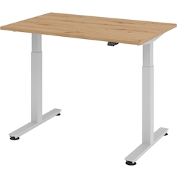 bümö elektrisch höhenverstellbarer Schreibtisch Asteiche 120x80 cm - Schreibtisch höhenverstellbar elektrisch, elektrischer Schreibtisch & Gaming Image