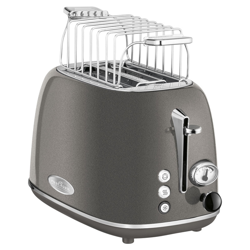 Proficook TA 1193 Toaster Brotröster, Breitschlitz 2 Scheiben, Toaststufenanzeige, 3 Funktionen, Brötchenwärmer, Grau, 800W Image