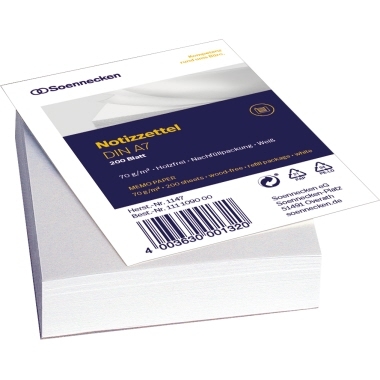 Soennecken Zettelboxeinlage 1146 DIN A6 blanko 200 Bl./Pack. Image